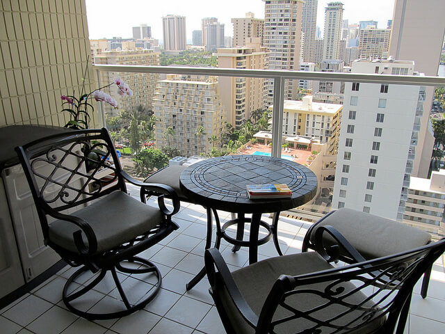 condo balcony with a view