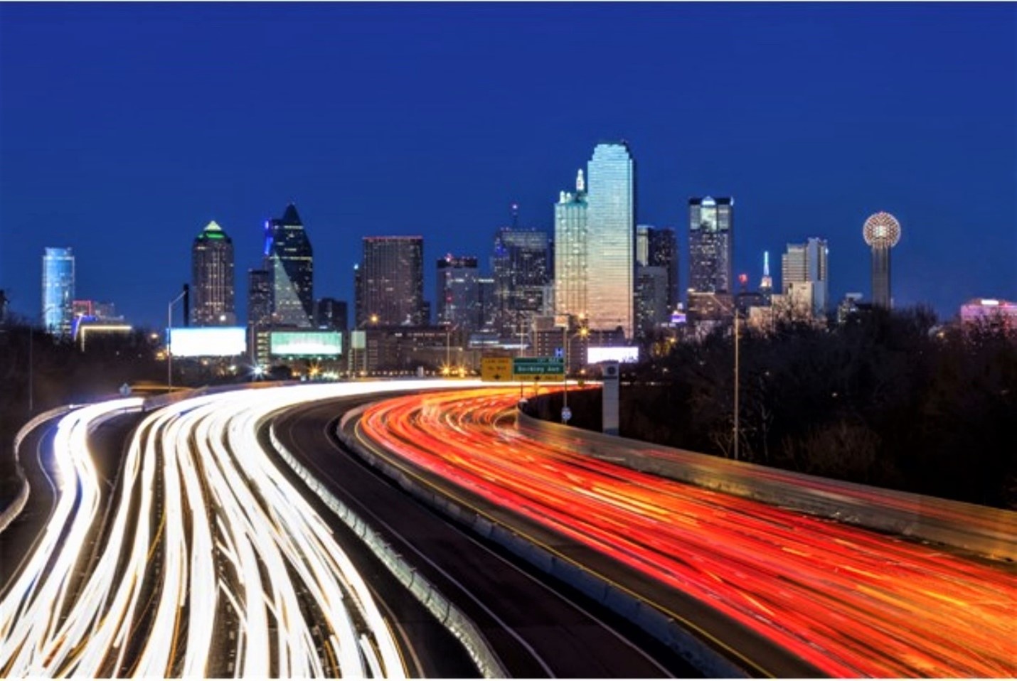 Dallas Flooding Skyline at night