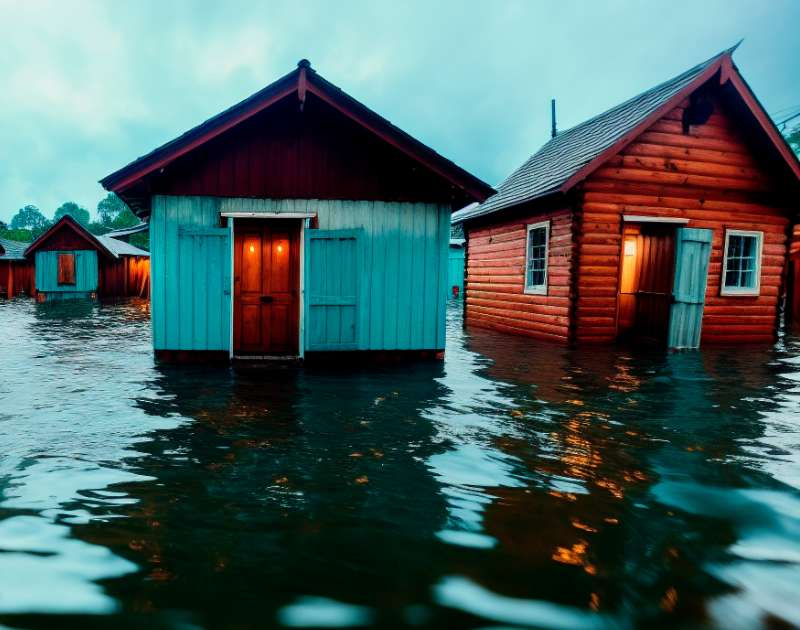 flooded houses