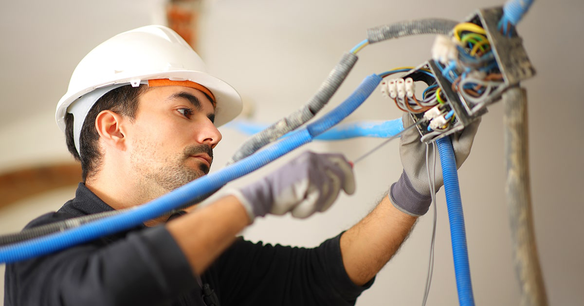 electrician working on house
