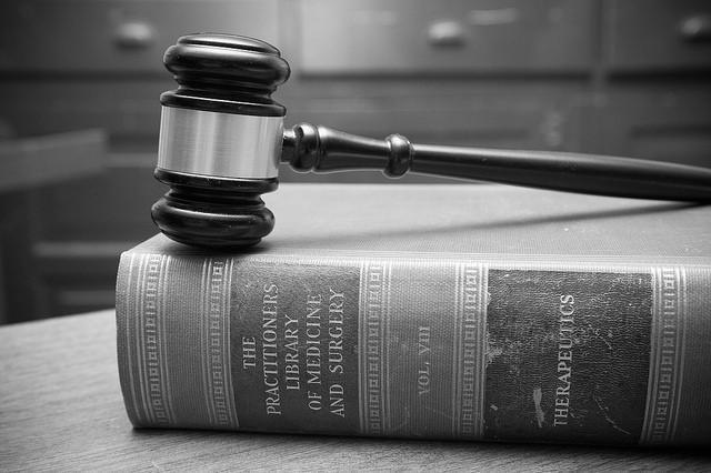 Gavel on law book