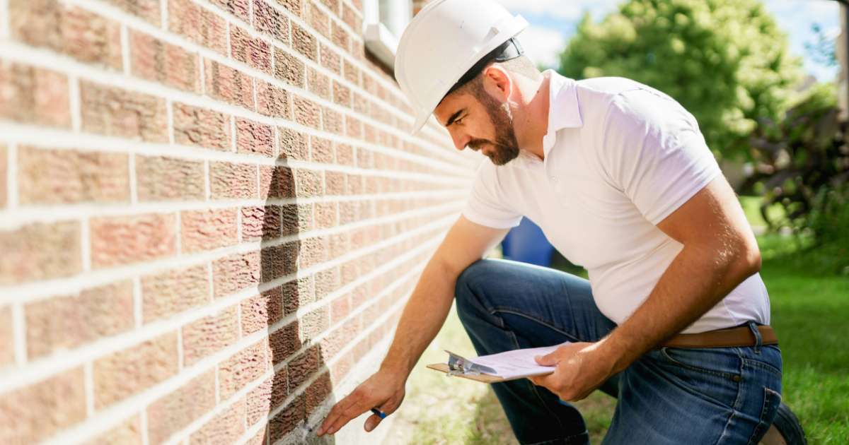 Man checking for code violations