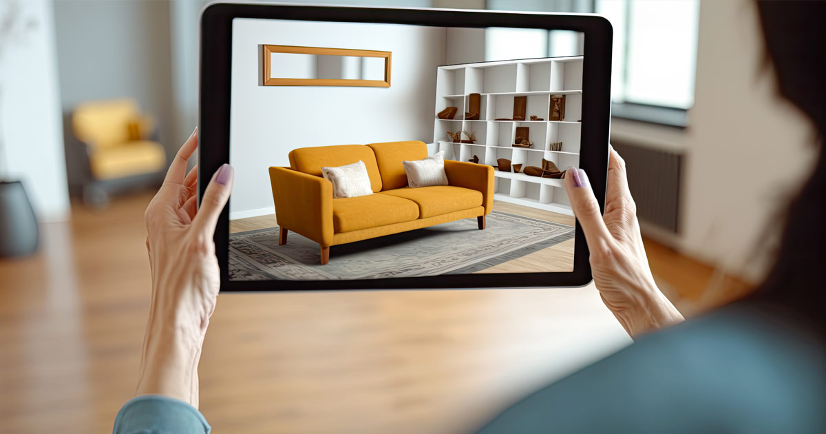 virtual home staging with tablet