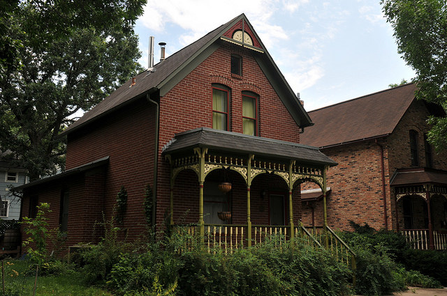 red brick suburban house