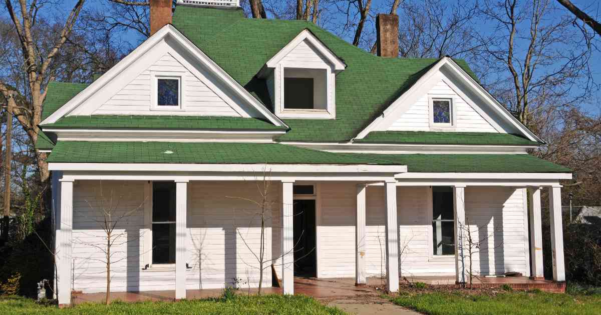 green and white house