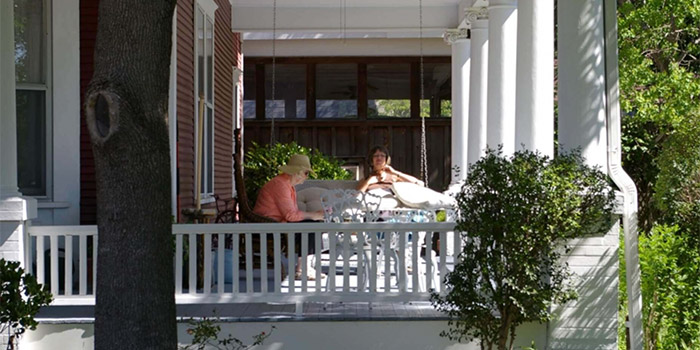 older couple on front porch patio