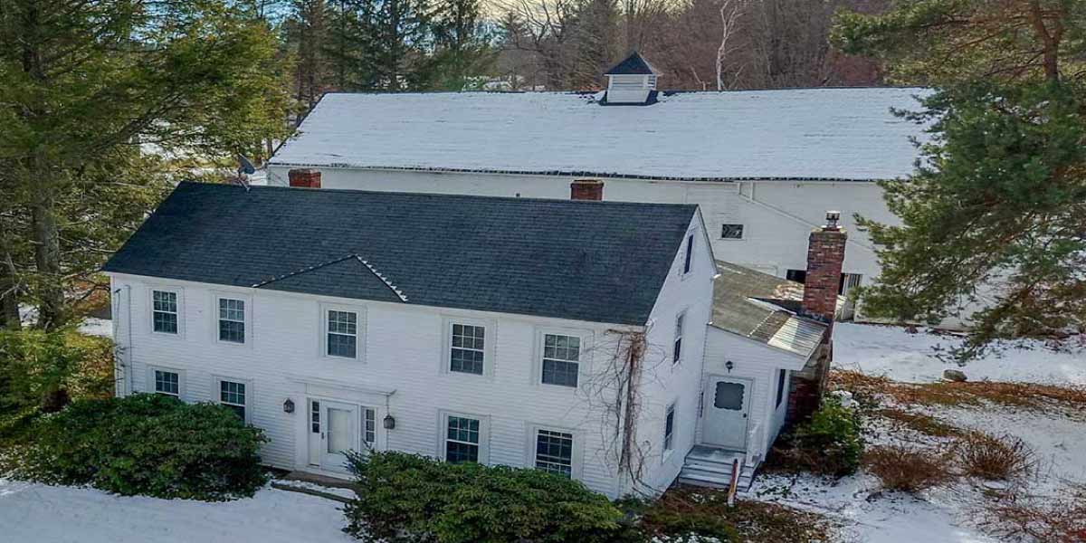 white house and barn