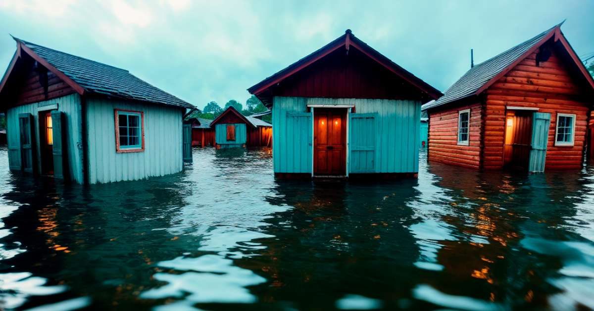 flooded houses